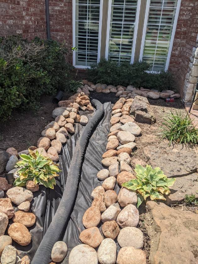 French Drain Installation example 1